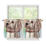 Poodle Portrait Print Tier Curtains
