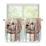 Poodle Portrait Print Tier Curtains