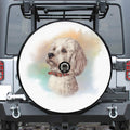 Poodle Portrait Print Tire Cover With Camera Hole