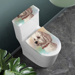 Poodle Portrait Print Toilet Lid And Tank Cover Set