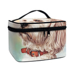 Poodle Portrait Print Travel Makeup Bag