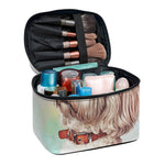 Poodle Portrait Print Travel Makeup Bag