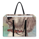 Poodle Portrait Print Utility Tote Bag