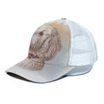 Poodle Portrait Print White Mesh Trucker Cap