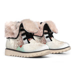 Poodle Portrait Print Winter Boots