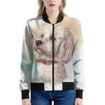 Poodle Portrait Print Women's Bomber Jacket