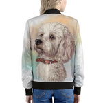 Poodle Portrait Print Women's Bomber Jacket