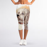 Poodle Portrait Print Women's Capri Leggings