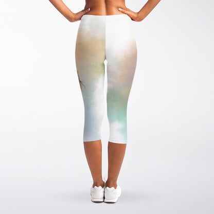 Poodle Portrait Print Women's Capri Leggings