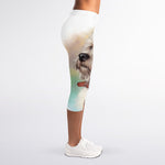 Poodle Portrait Print Women's Capri Leggings