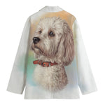 Poodle Portrait Print Women's Cotton Blazer