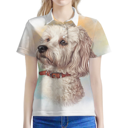 Poodle Portrait Print Women's Polo Shirt