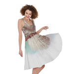 Poodle Portrait Print Women's Sleeveless Dress