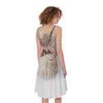 Poodle Portrait Print Women's Sleeveless Dress
