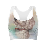 Poodle Portrait Print Women's Sports Bra