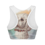 Poodle Portrait Print Women's Sports Bra