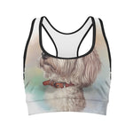 Poodle Portrait Print Women's Sports Bra