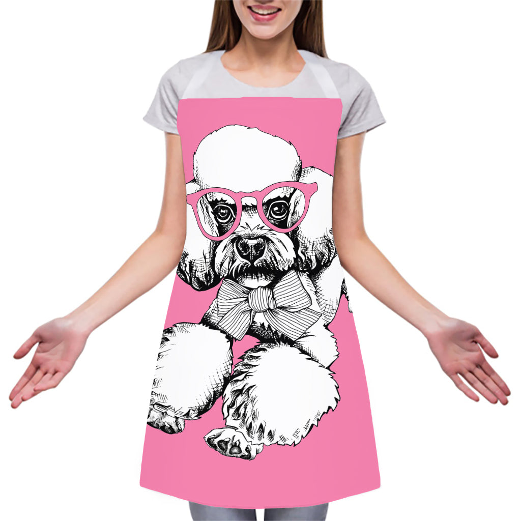 Poodle With Glasses Print Adjustable Apron