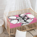 Poodle With Glasses Print Baby Crib Sheet