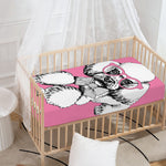 Poodle With Glasses Print Baby Crib Sheet