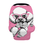 Poodle With Glasses Print Baby Seat Cover