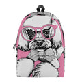 Poodle With Glasses Print School Backpack