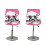 Poodle With Glasses Print Bar Stool Covers