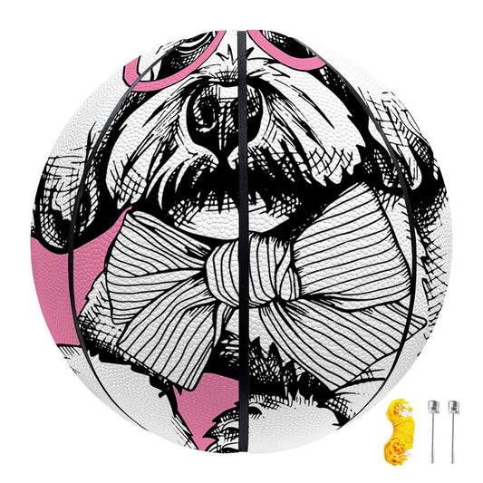 Poodle With Glasses Print Basketball