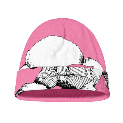Poodle With Glasses Print Beanie