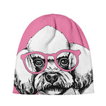 Poodle With Glasses Print Beanie