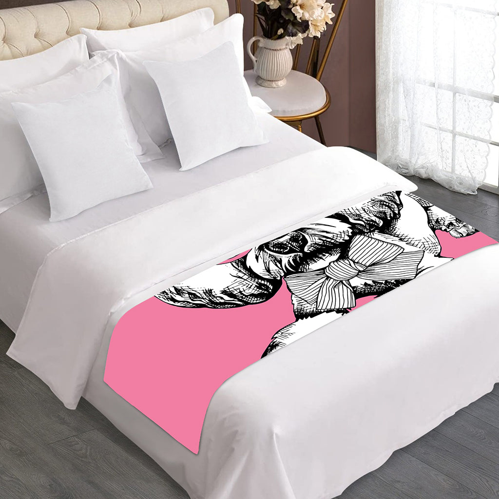 Poodle With Glasses Print Bed Runner