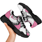 Poodle With Glasses Print Black Chunky Shoes