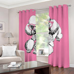 Poodle With Glasses Print Blackout Grommet Curtains