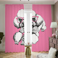 Poodle With Glasses Print Dimout Pencil Pleat Curtains