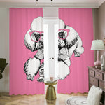 Poodle With Glasses Print Blackout Pencil Pleat Curtains