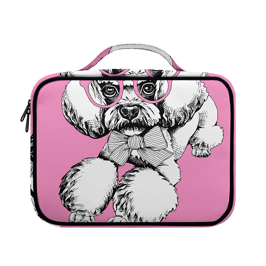 Poodle With Glasses Print Briefcase Bible Bag