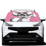 Poodle With Glasses Print Car Windshield Snow Cover