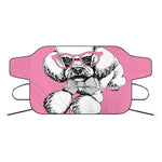 Poodle With Glasses Print Car Windshield Snow Cover