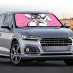 Poodle With Glasses Print Car Windshield Sun Shade