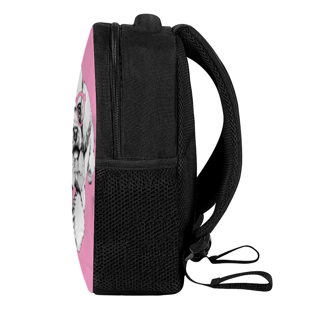 Poodle With Glasses Print Casual Backpack