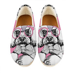 Poodle With Glasses Print Casual Shoes