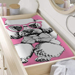 Poodle With Glasses Print Changing Pad Cover