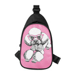 Poodle With Glasses Print Chest Bag