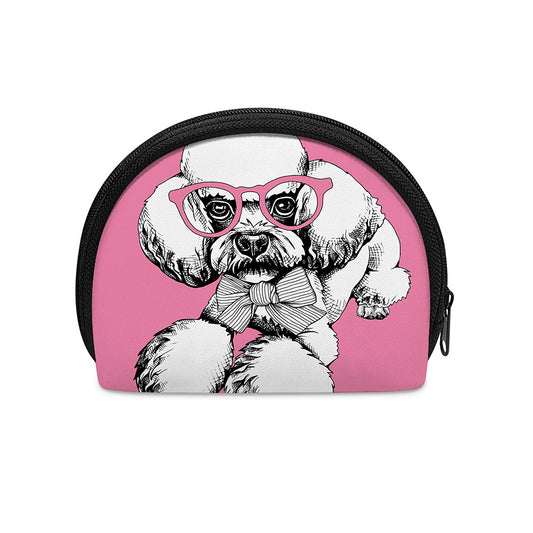 Poodle With Glasses Print Coin Purse