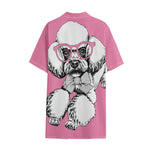 Poodle With Glasses Print Cotton Hawaiian Shirt