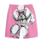 Poodle With Glasses Print Cotton Shorts