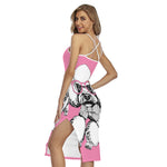 Poodle With Glasses Print Cross Back Cami Dress