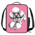 Poodle With Glasses Print Crossbody Lunch Bag