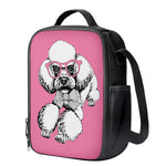 Poodle With Glasses Print Crossbody Lunch Bag