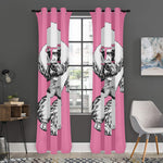 Poodle With Glasses Print Curtain